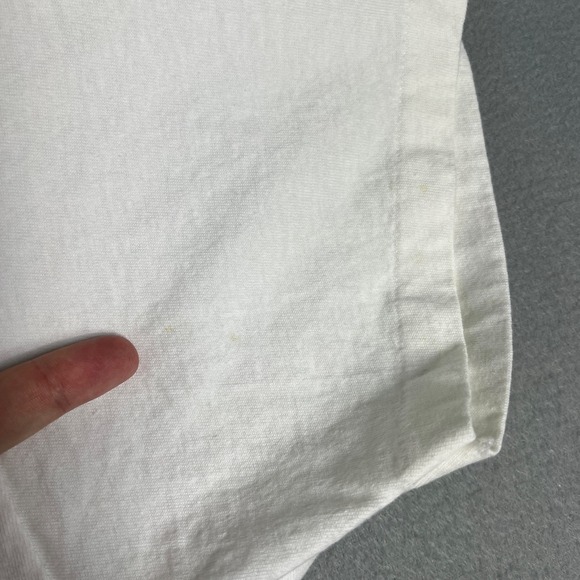 VTG Blank Plain White T Shirt Fits L Sunbelt Short Sleeve 80s Single Stitch USA - Picture 7 of 9